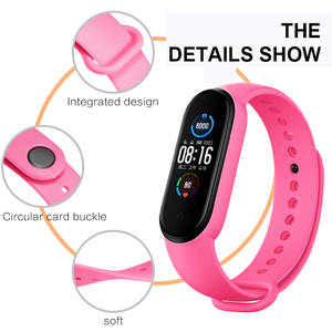 Bracelets de <span class=keywords><strong>montre</strong></span> en silicone de haute qualité, couleur unie, remplacement tendance <span class=keywords><strong>pour</strong></span> <span class=keywords><strong>Xiaomi</strong></span> <span class=keywords><strong>Mi</strong></span> <span class=keywords><strong>Band</strong></span> <span class=keywords><strong>5</strong></span> 6, en caoutchouc durable, vente en gros - Product Image 4