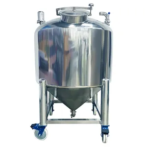 50L 100L 200L 500L 1000L vertical 304 316 stainless steel sealed movable liquid wine oil water storage tank