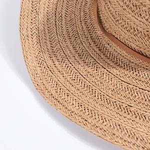 Chapeau de cowboy occidental en papyrus d'été pour hommes et femmes, chapeau de soleil en paille pour usage quotidien en extérieur, voyage et vacances - Product Image 4