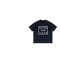 T-shirts pour hommes en coton 100% de haute qualité, 250 grammes, style hip-hop surdimensionné, impression en relief, logo personnalisé en gros