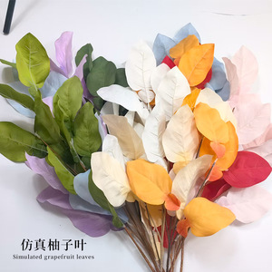 Artificial Pomelo <b>Leaves</b> Silk Round Wedding Decoration High Quality Floral Arrangement Props - Product Image 5