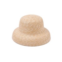 Chapeau de paille uni à large bord pour enfants, en herbe naturelle, forme dôme robuste, pour l'été, la plage, les activités de plein air, la protection solaire, vente en gros