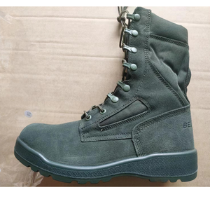Bottes en cuir suédé vert très foncé noir DMS TSB21-4 - Product Image 4
