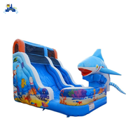 Toboggan gonflable sous-marin LilyToys avec décoration de requin pour parc d'attractions et fête en plein air