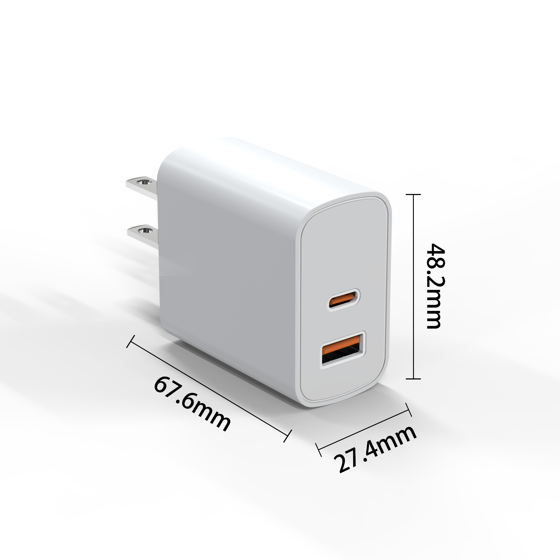 45W GaN Fast Charger USB-A + Type-C Dual Ports PD3.1 Eco-Friendly PC Fireproof Material OTP US Plug Mobile Phones Smart Watches · image 3