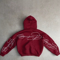 Hoodie Zipper Solid dengan Logo Custom - Layanan ODM Desain Musim Dingin Unisex 500gsm 100% Katun Velour Bernapas