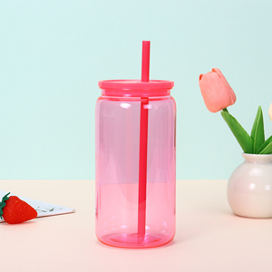 Vaso Mason de Plástico Personalizado de 16 oz con Pajita, Libre de BPA, Reutilizable, para Regalo de Fiesta - Product Image 4