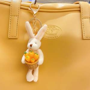 Porte-clés <span class=keywords><strong>en</strong></span> peluche <span class=keywords><strong>de</strong></span> lapin <span class=keywords><strong>de</strong></span> jardin doux, jouet animal <span class=keywords><strong>en</strong></span> peluche <span class=keywords><strong>carotte</strong></span>, pendentif à breloque pour femmes, filles, peluche, décor lapin - Product Image 3