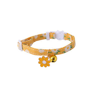 Trendy Set 2 Pet Kragen Schattige Kitten Kragen Voor Meisjes Jongens Geel Groene Bloem Hanger Gepersonaliseerde Linten Apart - Product Image 4