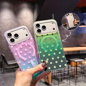 Custom Gradient Laser Polka Dot Magnetic <b>Phone</b> Case Anti-drop Clear TPU <b>Protector</b> for iPhone 18 Pro Max Wireless Charging - Product Image 2