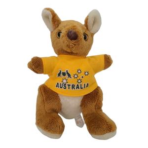 T-shirt personalizzata <span class=keywords><strong>canguro</strong></span> marrone morbido <span class=keywords><strong>peluche</strong></span> articoli promozionali imbottiti con stampa logo - Product Image 1