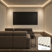 Fabricant de panneaux muraux rainurés larges WPC à 5 lattes, 200x9mm, texture bois profonde, OEM ODM personnalisé, imperméable, pour bureau, salle de sport, hôtel, villa, école