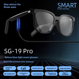 Lunettes de soleil audio intelligentes SG-19 Pro 3-en-1 sans fil TWS avec écouteurs puissants et double puce Bluetooth pour appels et musique - Product Image 3