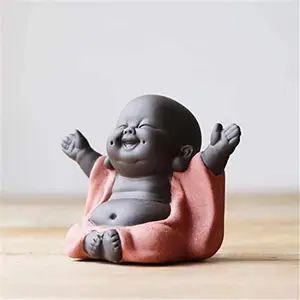 Estatua de Buda de cerámica, figura de monje, artesanía creativa para bebé, muñecos, adornos, regalo, artes y manualidades delicadas de cerámica chinas - Product Image 1