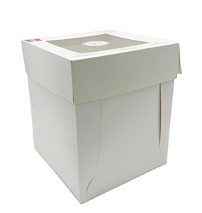 Custom size white cake boxes for 10 12 14 inch, window clear cake box, tall cake box with lid