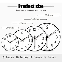 Horloge Murale Décorative Silencieuse à Aiguilles en Plastique Quartz, Style Classique Personnalisé, 10-12 Pouces, Idéale pour les Cadeaux de Noël et les Achats en Gros