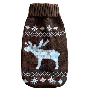 Baju hewan peliharaan desainer rusa Natal sweter Jumper wol rajutan kartun lucu untuk anjing kucing kecil/besar bulu katun musim dingin PU - Product Image 3