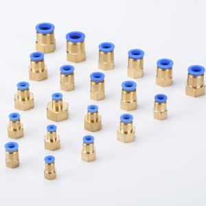 ข้อต่อลมแบบนิวเมติกซีรีส์ PCF แบบปลดเร็วสำหรับสายลม ข้อต่อเกลียวใน ทองแดงตรง สภาพใหม่ รุ่น PCF6-01/8-02/10 - Product Image 5