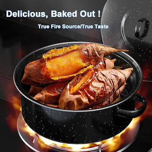 Asador de patatas esmaltado antiadherente negro de 28CM <span class=keywords><strong>para</strong></span> patatas dulces, barbacoa, asador - Product Image 2