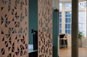 Smorzamento del suono 100% riciclare il pannello acustico decorativo in fibra di poliestere appeso schermo divisorio divisorio - Product Image 2