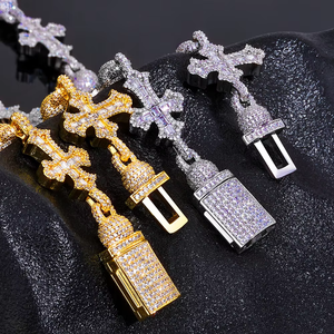 Vintage Jewelry Mixed <b>Set</b> T Square Zircon Cross Men's <b>Bracelet</b> Hip Hop Bead Chain Tanjing - Product Image 3