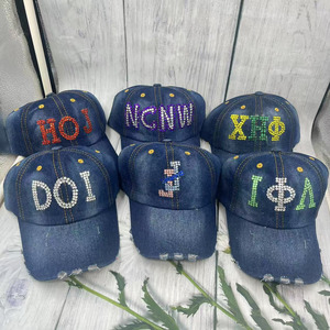 El más nuevo hecho a mano personalizado <span class=keywords><strong>JJ</strong></span> JJOA Jack and Jill Inc. 1938 rosa y azul diamantes de imitación <span class=keywords><strong>Vaquero</strong></span> al aire libre Bling sombreros gorra de béisbol - Product Image 6
