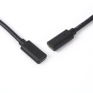 Lung Kay <b>Usb</b> 3.1 Type C Male To Female 90 Degree Angled Extension <b>Cable</b> Black Fast <b>Charging</b> Data <b>Cable</b> - Product Image 4