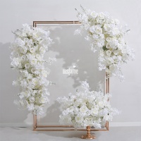 Fleurs artificielles blanches personnalisées Décor de mariage Décoration De Fiestas Objets décoratifs Toile de fond de fleurs