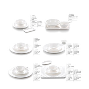 Tazón cuadrado de plástico imitación porcelana melamina A8 para sopa o fideos, tazón de resina blanca para arroz, tazones creativos para comida rápida en hoteles y cantinas. - Product Image 3