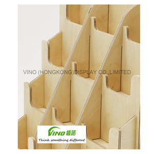 VINO Light Duty Portable Wooden <b>Sticker</b> Display Rack 12 Pocket 5 Inch Width Vertical Retail Stand Eco-Friendly Pre-Assembled - Product Image 3