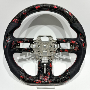 Volante LED de Fibra de Carbono Forjado <span class=keywords><strong>Rojo</strong></span> para <span class=keywords><strong>Ford</strong></span> <span class=keywords><strong>Mustang</strong></span> 2015-2023, Envío Rápido desde Almacén en EE. UU. - Product Image 1
