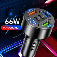 Voiture à affichage numérique avec chargeur de voiture 3USB Tête de téléphone rapide Charge mobile Adaptateur de téléphone PD Charge mobile de voiture
