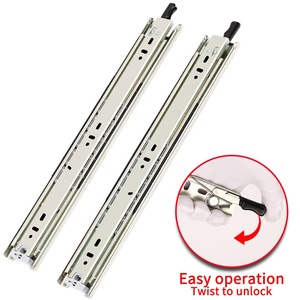 YABELY Oem 51 Mm Triple Extensión Heavy Duty Autoblocante Gabinete de bolas deslizante Rieles deslizantes 700mm Rodamiento de bolas Cajón deslizante Delgado - Product Image 6