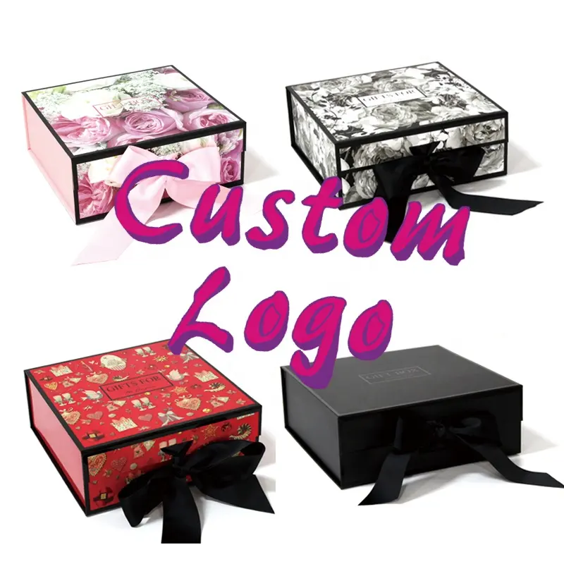 Foldable Gift Box Wholesaler Custom Logo Luxury Rigid Paperboard Boxes Folding Wedding Favors Magnetic Gift Box