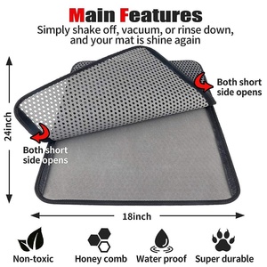 OEM 2-Layer EVA Cat <span class=keywords><strong>lettiera</strong></span> impermeabile a prova di urina antiscivolo nastro magico in pelle bordatura facile da pulire <span class=keywords><strong>tappetino</strong></span> per gatti in plastica lavabile - Product Image 4