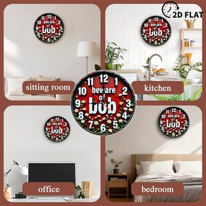 Round Wooden Wall <b>Clock</b> 25Cm Vintage Texture <b>Silent</b> Non Ticking Home Cafe Restaurant Decoration - Product Image 3