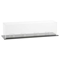 Vitrine carrée en acrylique transparent pour balle de baseball avec anneaux