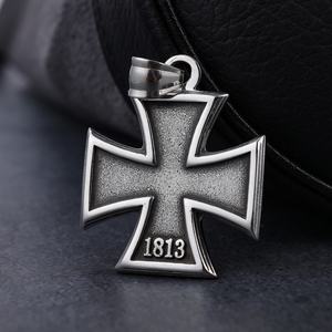 Collar con Colgante de los Caballeros Templarios Vintage 1813 para Hombre, Estilo Clásico, Acero Inoxidable, Joyería Religiosa, Collar con Cruz Cristiana - Product Image 3