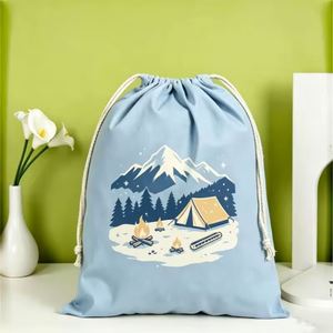 Sac à cordon pliable en toile décontracté et minimaliste personnalisé, grande capacité, durable, organisateur de vêtements pour armoire - Product Image 3