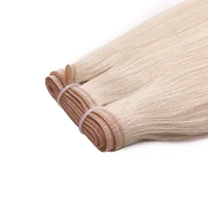 Factory Wholesale 100% Natural Human Hair Double Drawn Straight Machine Hair Weft