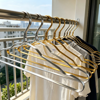 Cintres Jason en aluminium doré brillant, 5 couches, légers, modernes et plats, pour chemises, robes, pantalons, organisateur de garde-robe