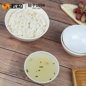 Wuhe Melamine Bowls Imitation Porcelain Rice Bowl Drop Resistant Catering Fast Food Breakfast Shop Wholesale - Product Image 2