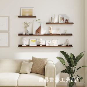 Customized Wooden <b>Wall</b> <b>Shelves</b> Rectangle 4 Layers <b>Wall</b> <b>Mounted</b> Home Decoration Display Rack Solid Wood Single Panel <b>Shelf</b> - Product Image 3