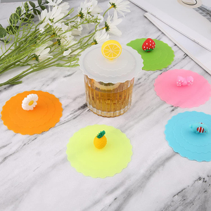 Colorful Anti-Dust <b>Reusable</b> Silicone Lids for Cups <b>Mugs</b> Beer Glasses Outdoors & Indoors - Product Image 5