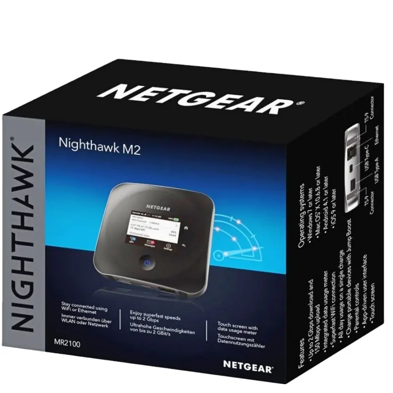 넷기어 Nighthawk WIFI M2 MR2100 2Gbps CAT20 LTE 무선 라우터 4G WiFi 모바일 야외 라우터 핫스팟 4G 5G