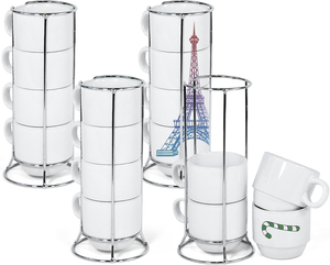 Miễn phí vận chuyển 4oz Ly sứ trắng trơn in chuyển nhiệt số lượng lớn, có thể xếp chồng, dùng để in ly cà phê, trà - Product Image 1