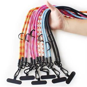 Sangle de téléphone portable multifonctionnelle réglable en gros, longue, simple et élégante, pour l'extérieur, en tissu tressé - Product Image 5