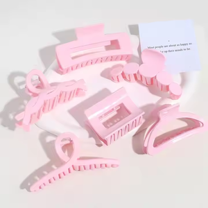 Pinces à cheveux en gros de couleur unie, pinces crocodiles en plastique, style coréen, plusieurs modèles de pinces à fleurs pour femmes et filles - Product Image 5