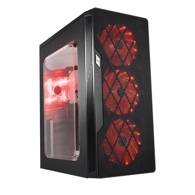 Wholesale Full Tower ATX Iron Mesh Front Panel Structure Three RGB LED Fans Computer Case