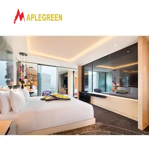 Akçaağaç yeşil otel mobilyaları beş yıldızlı ahşap otel projesi Marriott otel yatak odası projesi için